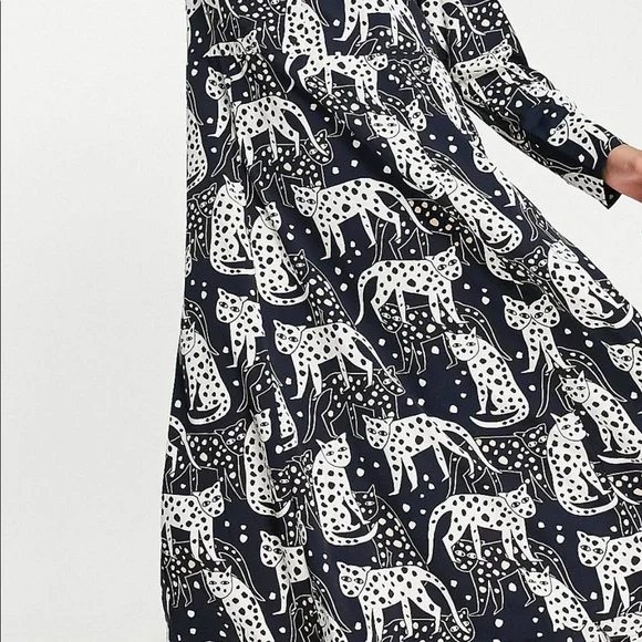 Monki recycled polyester shirt dress in multi - Picture 2 of 2